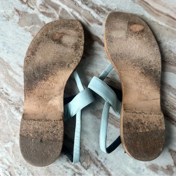 Powder Blue Coach sandals. - Picture 6 of 13